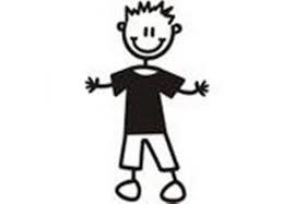 My Family Car Stickers Boy In Plain Clothes