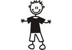 My Family Car Stickers Boy In Plain Clothes / Autocollants de voiture Garçon en vêtements ordinaires