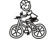 My Family Car Stickers Boy On Bicycle / Autocollants pour voiture Garçon sur vélo
