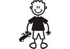 My Family Car Stickers Young Boy With Truck / Autocollants pour voiture Jeune garçon avec camion