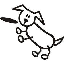 My Family Car Stickers Dog With Frisbee
