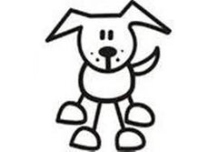 My Family Car Stickers Dog Starring / Autocollants de voiture Chien qui fixe