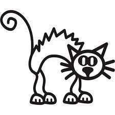 My Family Car Stickers Cat Scared / Autocollants pour voiture Chat effrayé
