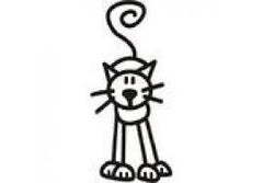 My Family Car Stickers Cat Staring / Autocollants pour voiture Chat qui fixe
