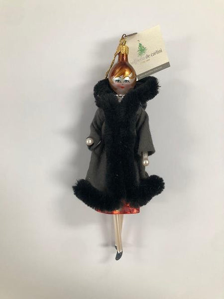 Soffieria de Carlini Black Coat Woman Christmas Ornament