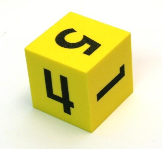 Dice Foam Numbers 1 - 6 /  Dés en mousse numérotés de 1 à 6