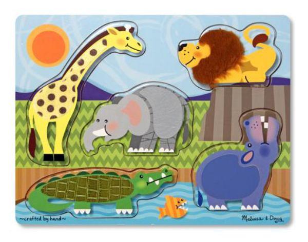 Melissa & Doug Touch and Feel Puzzle Zoo Animals