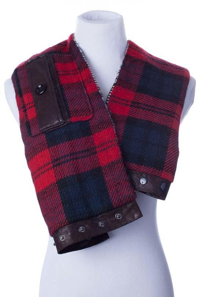 MinxNY Plaid The Williamsburg with Faux Leather Pocket