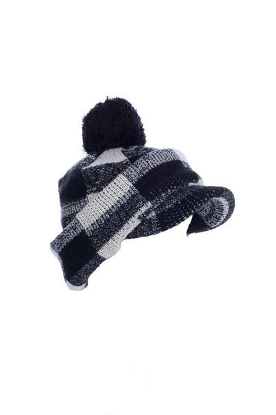 MinxNY Checkered Brooklyn Bucket Hat with Neck & Face Guard