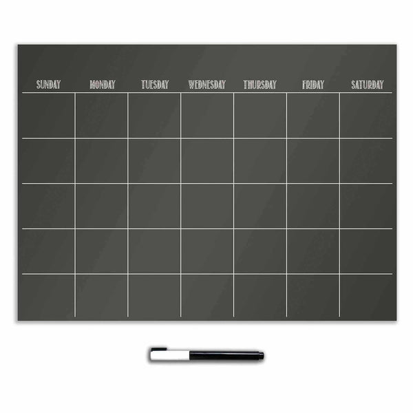 Monthly Dry Erase Calendar (Black)