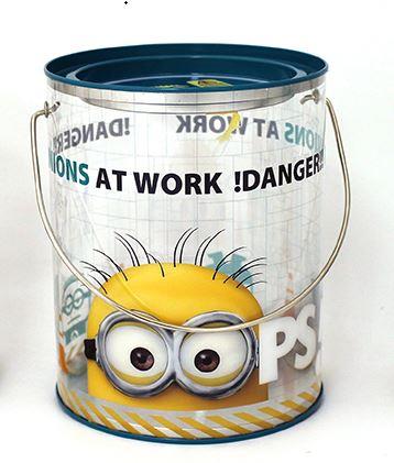 Minions at Work Tin Transparent Paint Can Bucket