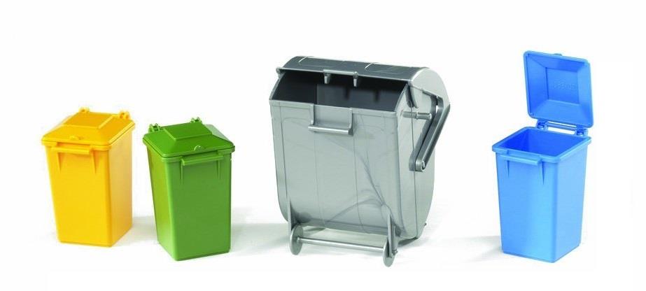 Bruder Garbage Can Set of 3 /  Ensemble de 3 poubelle