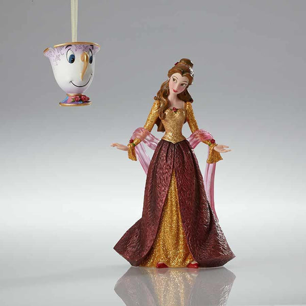 Disney Beauty And The Beast Belle and Chip Christmas Set Figurine