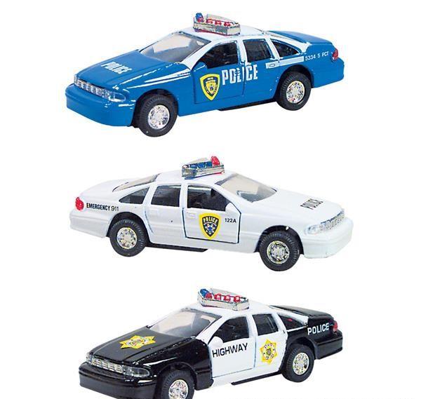 Die Cast Police Car Pull Back (Black)