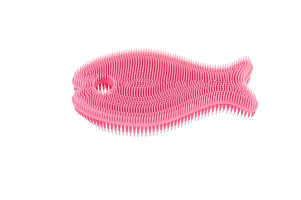 Silicone Bath Scrub Pink Fish