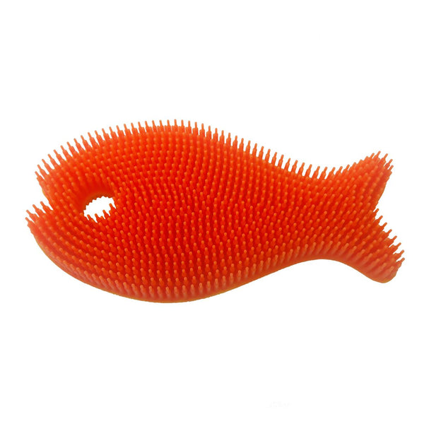 Silicone Bath Scrub Orange Fish