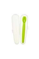 Silicone Baby Spoon W/Travel Case Green