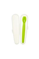 Silicone Baby Spoon W/Travel Case Green / Cuillère pour bébé en silicone avec étui de voyage vert