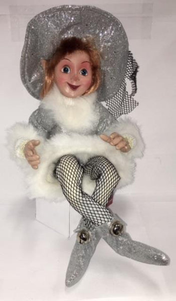 Elf Old Woman with Silver Hat 13.5"