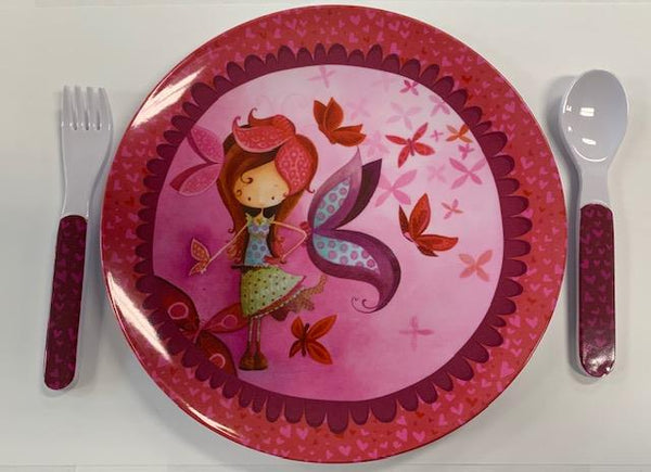 Ketto Melamine Dish Set Butterfly - Jouets LOL Toys
