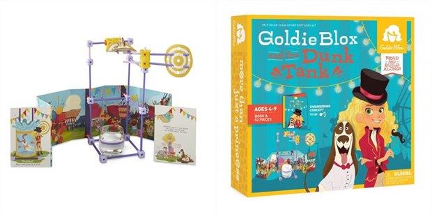 Goldieblox and deals the dunk tank