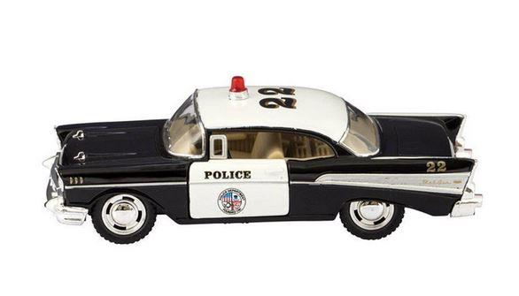 Die Cast Police Car Bel Air Black Pull Back