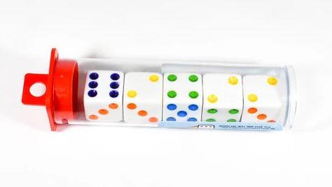 Dice Rainbow Spotted Set of 5