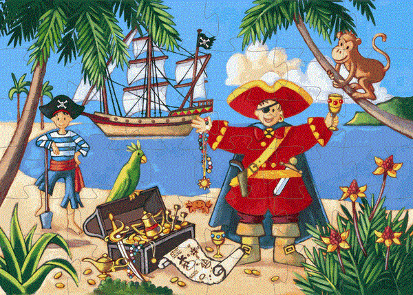 Djeco Silhouette Pirate Puzzle - Jouets LOL Toys