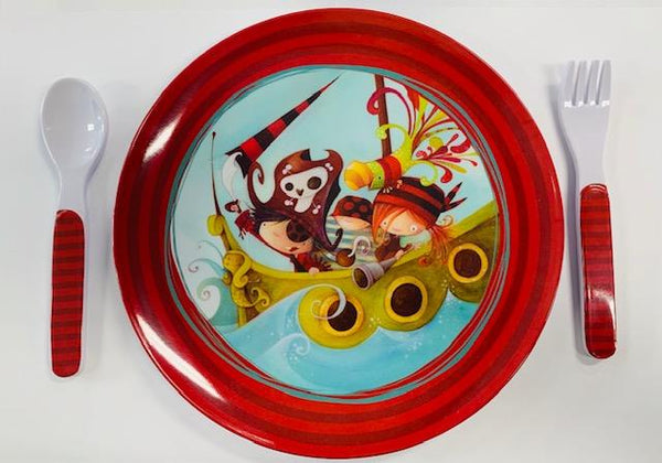 Ketto Melamine Dish Set Pirate - Jouets LOL Toys
