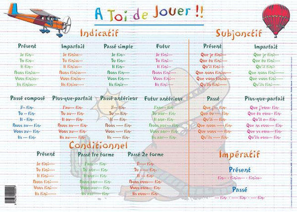 Placemat Verbes Du Deuxième Groupe (French) - Jouets LOL Toys