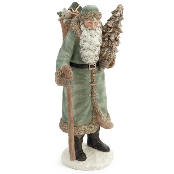 Santa Figurine Holding Tree with Stick (Green) - Jouets LOL Toys