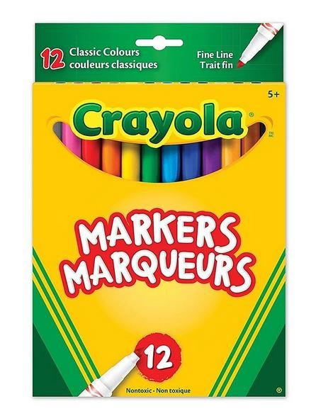 Crayola 12 Fine Line Markers Original
