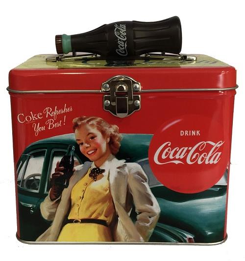 Coca-Cola Tin Square Lunch Box - Coke Refreshes You Best