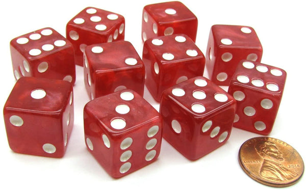Marbleized Dice 16mm (Red)