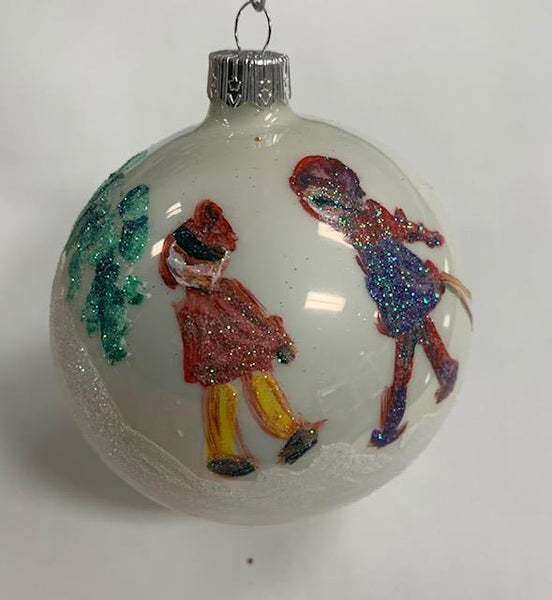 Ornament by Katerina Mertikas - Children Pulling a Sleigh