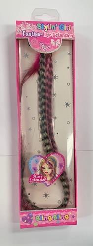 Hot Focus Stylin Girl Feather Hair Extension Bling Bling (Pink)
