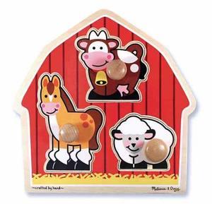 Melissa & Doug Barnyard Animals Jumbo Peg Puzzle - Jouets LOL Toys