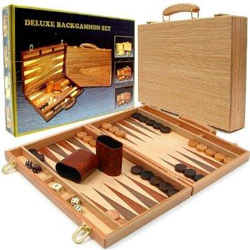 Backgammon Walnut Deluxe Set - Jouets LOL Toys