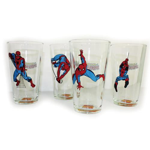 Spiderman Drinking Glasses (set of 4) (16oz) - Jouets LOL Toys