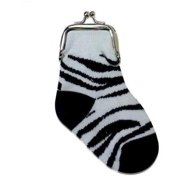 Zebra Sock Coin Purse