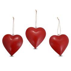 Red Metal Hearts (Small)