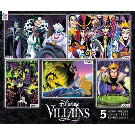 Disney Villains Jigsaw Puzzles (5 in 1) - Jouets LOL Toys