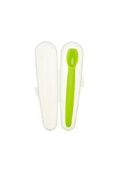 Silicone Baby Spoon W/Travel Case Green - Jouets LOL Toys